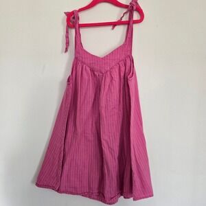 Pink Chicken New York Girls Pink Pinstripe Tie Shoulder Sun Dress Size 8Y